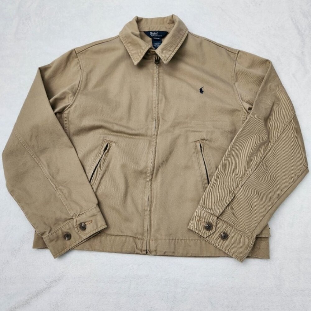 Polo Ralph Lauren Vintage Light Polo Jacket Youth‎ Size 1214 Pony Tan